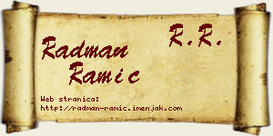 Radman Ramić vizit kartica